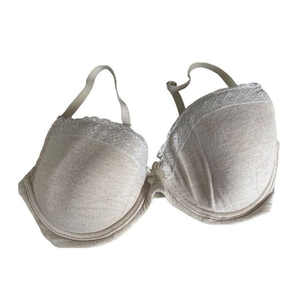 Women’s Jasmine Ginger Bra Underwire, Pushup Size 34C Cream Lace Adj. Strap